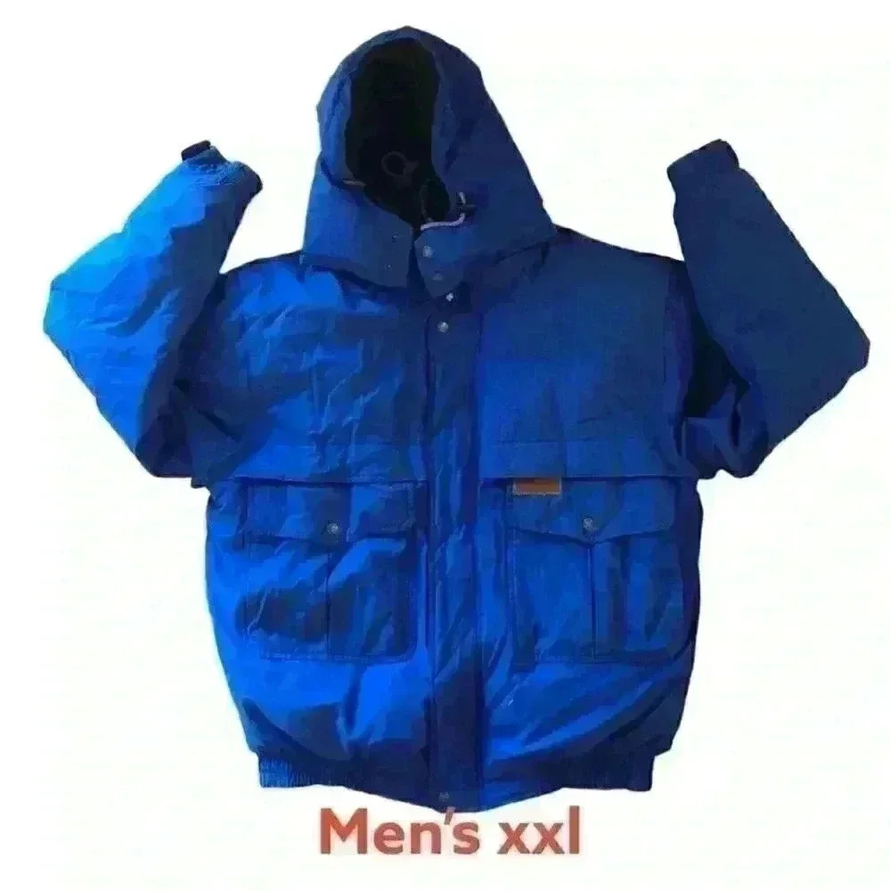 VTG 90s zeelander down blue jacket with hoodie mens xxl